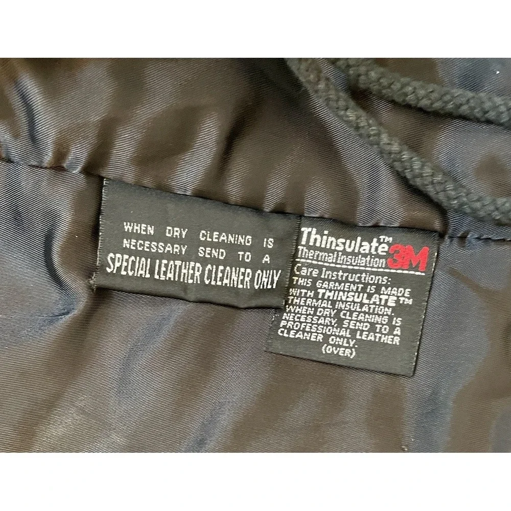 Vintage Wilson's Men's Black‎ Leather Thinsulate Hooded Jacket (1990s)